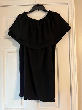 Mud Pie Black Off-Shoulder Mini Dress